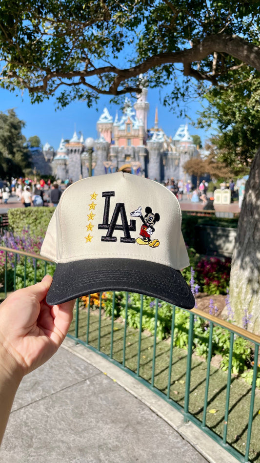 CREAM/ BLACK LA MICKEY MOUSE HAT